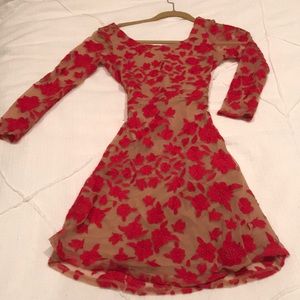 For Love and Lemons Red Floral Lace Mini Dress